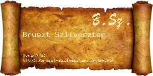 Bruszt Szilveszter névjegykártya